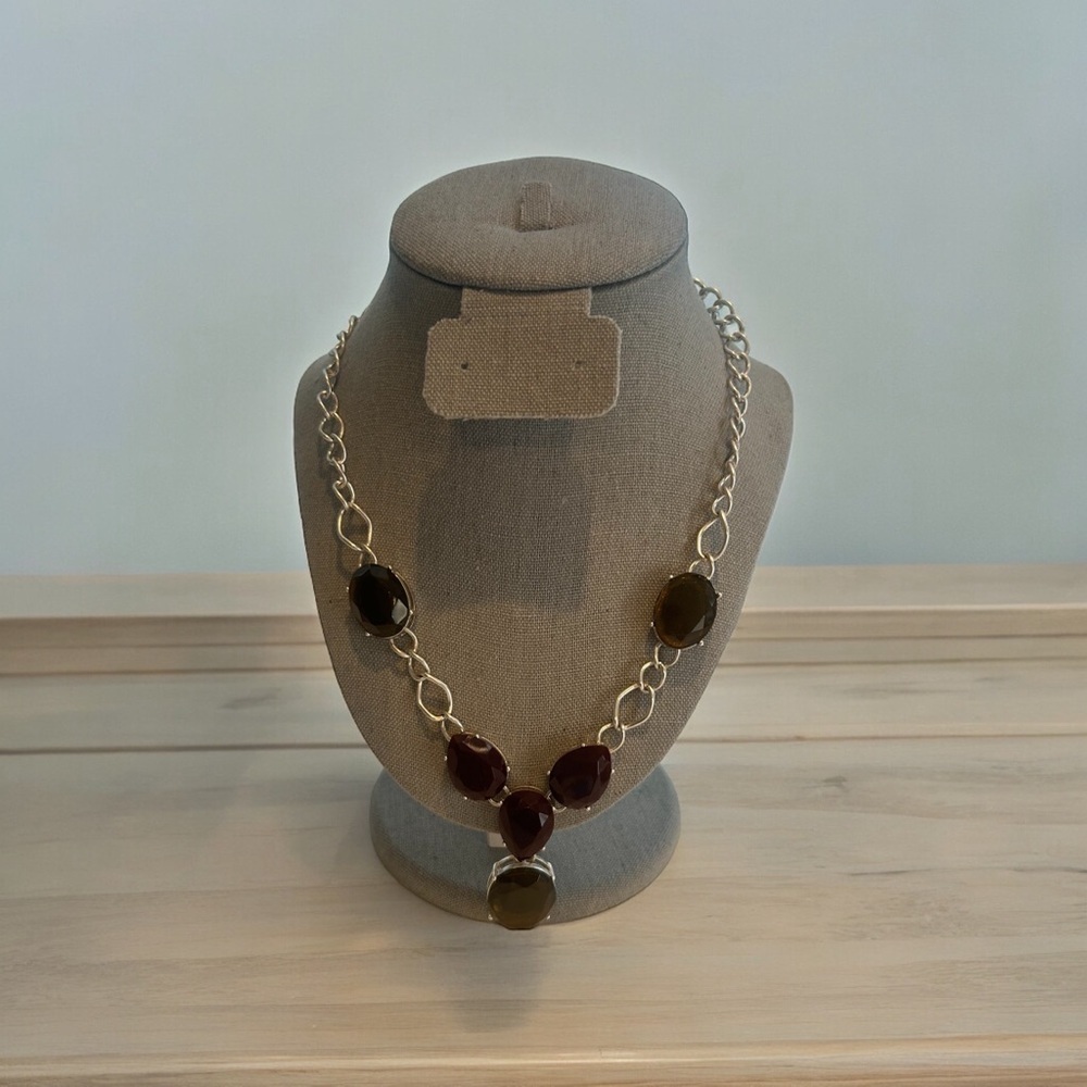 Boutique bracelet, earrings and necklace complete set, red stones, costume